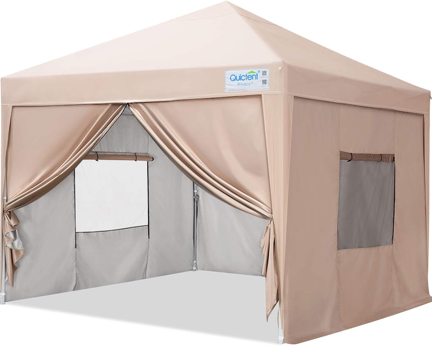 Quictent Upgraded Privacy 8x8 EZ Pop Up Canopy Tent Instant Canopy with 4 Sidewalls, Mesh Windows & Wheeled Bag 100% Waterproof