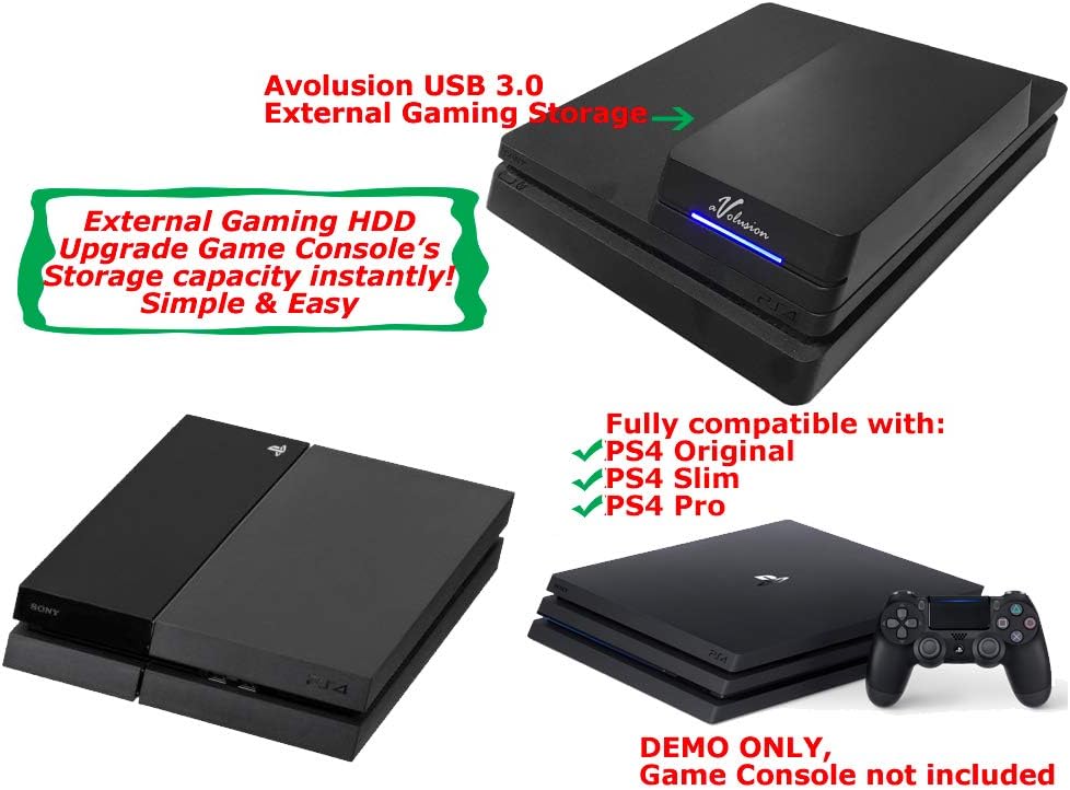 Avolusion HDDGear Pro 4TB (4000GB) 7200RPM 64MB Cache USB 3.0 External Gaming Hard Drive (Designed for PS4 Pro, Slim, Original) - 2 Year Warranty Pack of 2
