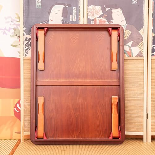 Folding Square Table, Korean Solid Wood Coffee Table/Dining Table/Study Table/Kang Table, for Tatami/Bay Window/Tea House (Size : 60cm)