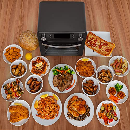 Deco Chef 24 QT Countertop 1700 Watt Toaster Oven with Built-in Air Fryer and Included Rotisserie Assembly, Grill Rack, Frying Basket, and Baking Pan