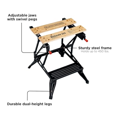 BLACK+DECKER Portable Work Bench and Vise (WM225-A)