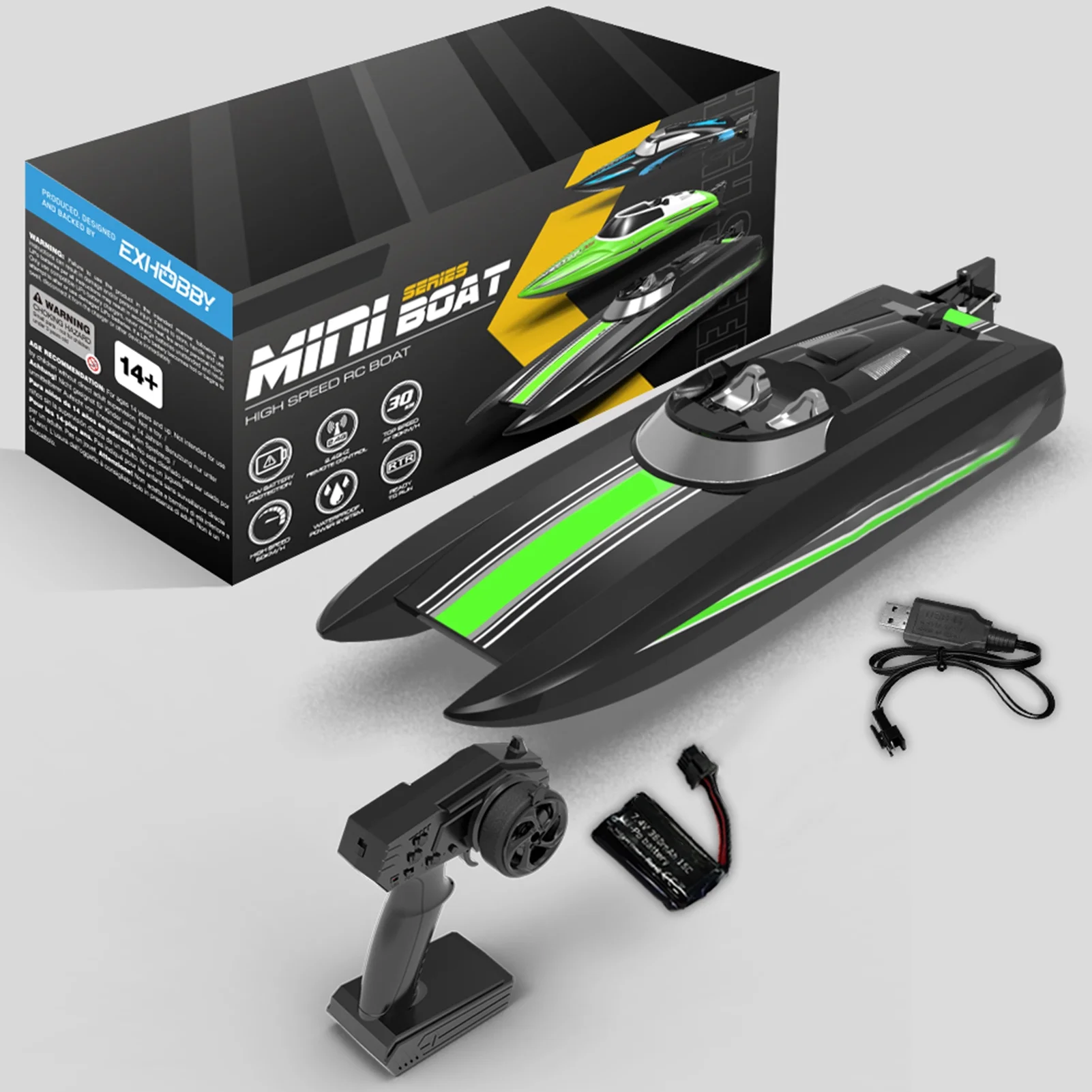 Gecheer Remote Control Boat 30km/h High Speed 2.4GHz Remote Control Ship Gift for Adults Boys Low Battery