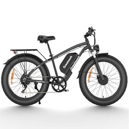 Dual Motor Electric Bike for Adults, 52V 4000/5000W Peak Motor, 40/45MPH, 1300Wh Battery, Up to 100 Miles Range, 26" x 4.0 Fat Tire Ebike with 7-Speed, Suspension, Turn Signals and Dual Disc Brakes