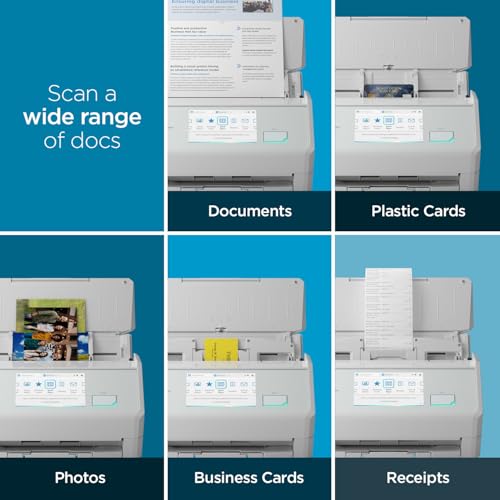 ScanSnap iX2500 Wireless or USB High-Speed Cloud Enabled Document, Photo & Receipt Scanner with Large Touchscreen and 100 Page Auto Document Feeder for Mac or PC, White
