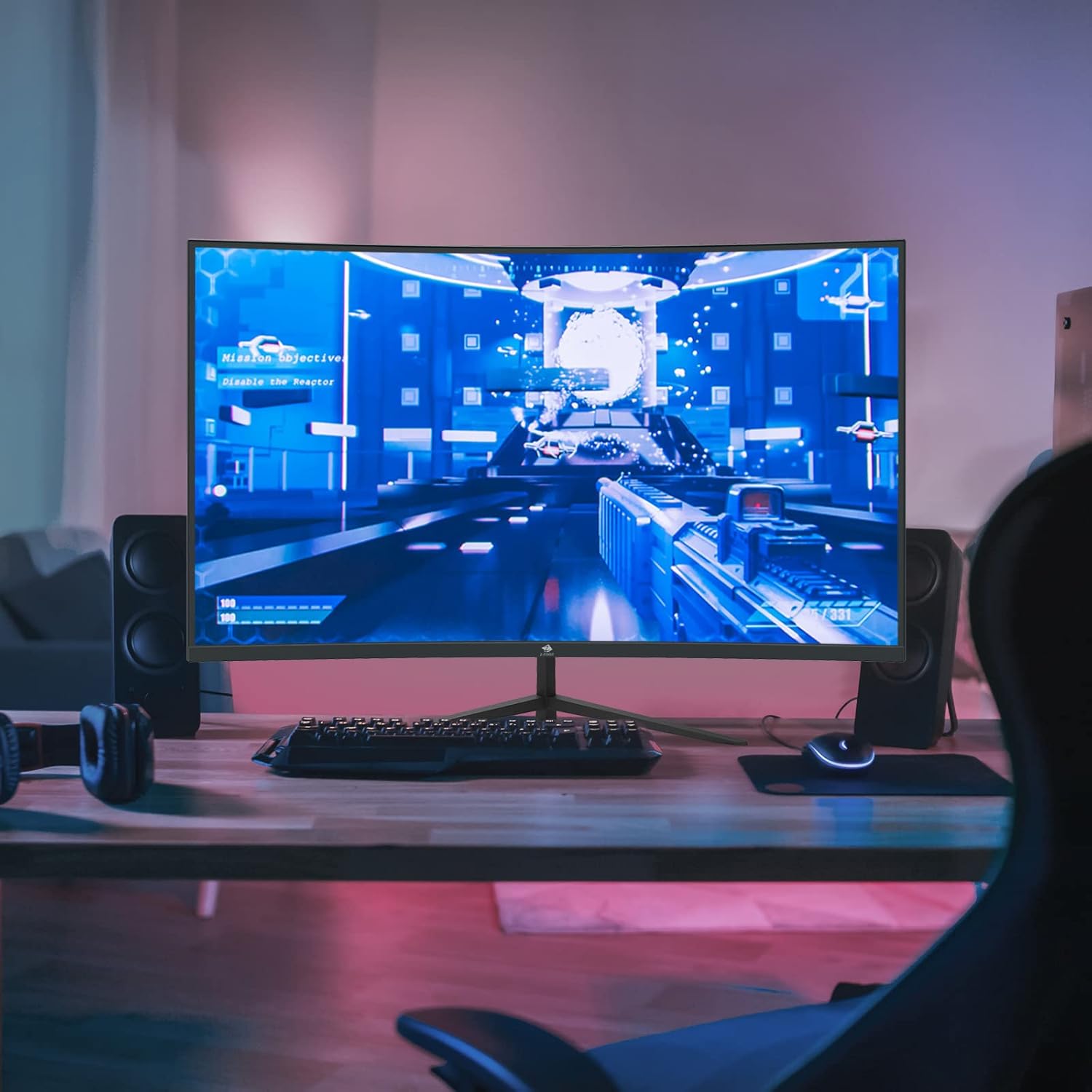 Z-Edge Curved Gaming Monitor Bundle [24-inch and 32-inch 2 Pack] 165Hz(UG32)/75Hz(U24C) Refresh Rate,1080P(U24C)/1440P(UG32) Gaming Monitor AMD Freesync Premium Display