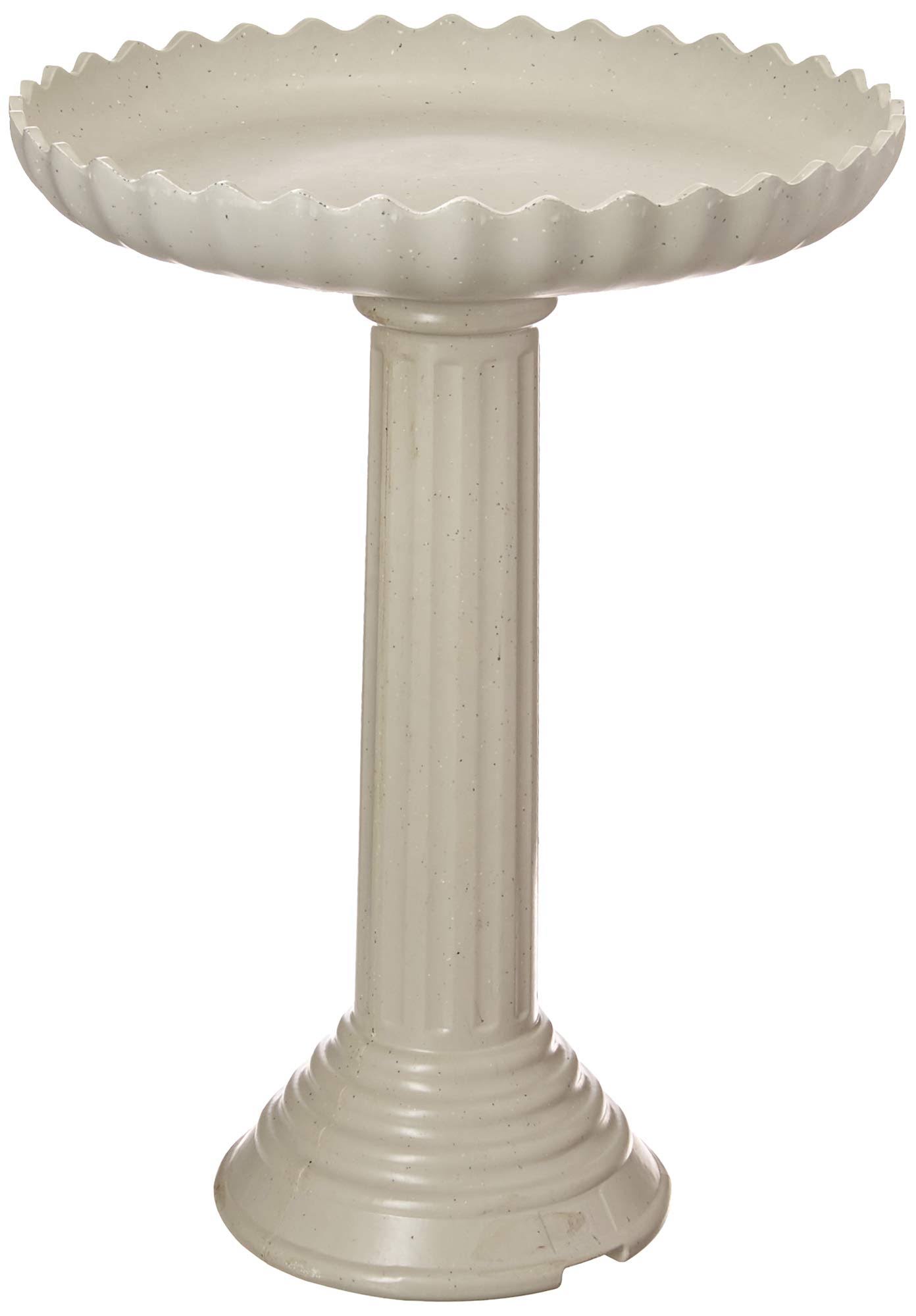 Farm Innovators Scalloped Birdbath and Pedestal Combo