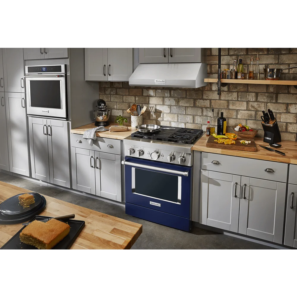 Kitchenaid KFDC500JIB Kitchenaid 30" Smart Commercial-style Dual Fuel Range With 4 Burners -