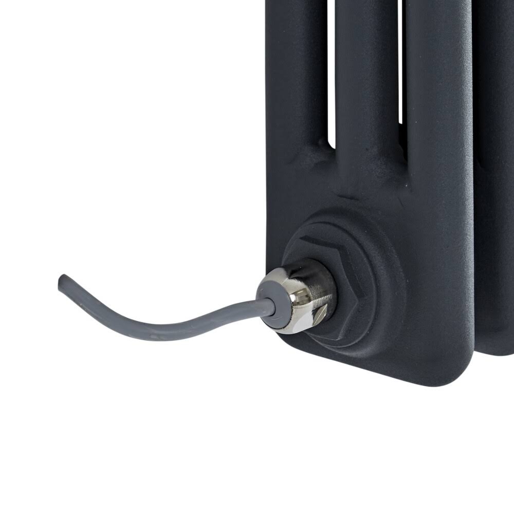 Hudson Reed Regent - Cast Iron Electric Radiator - 24x22 x 23x22 - Horizontal European Design - Anthracite