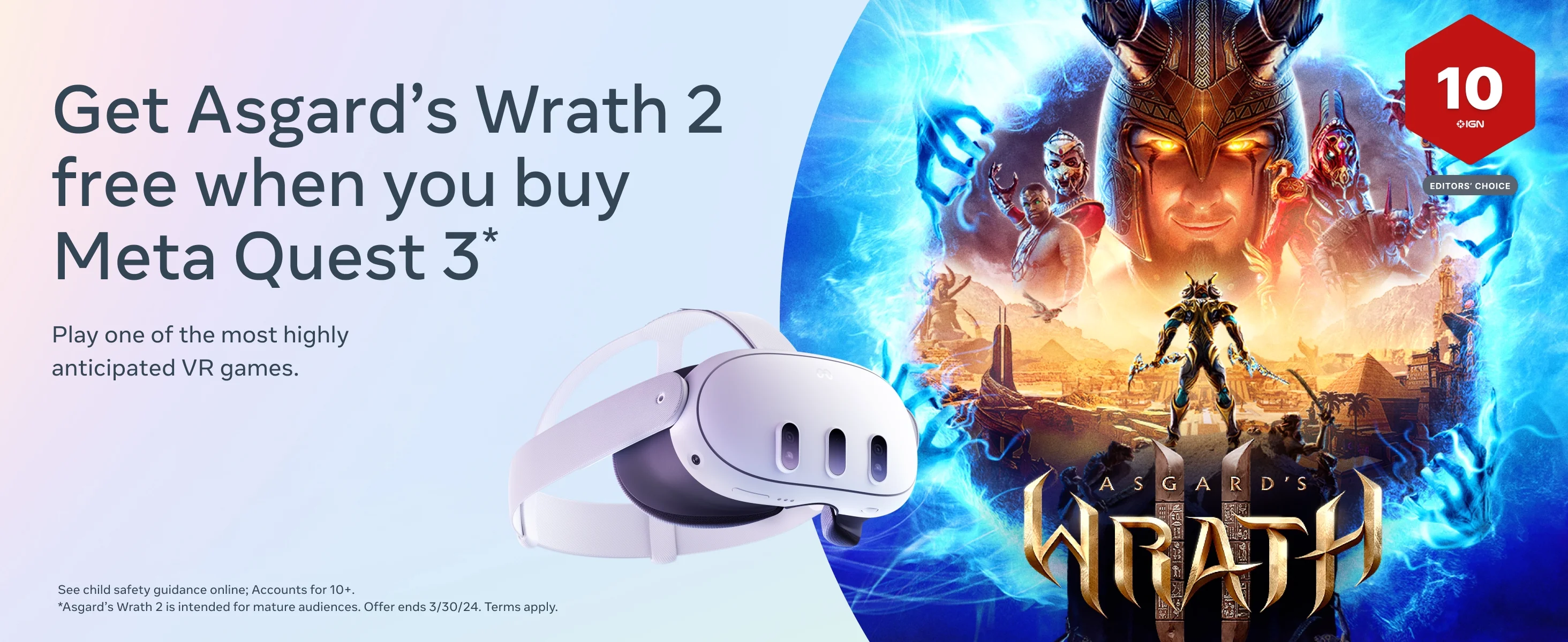 128GB Meta Quest 3 - Asgard's Wrath 2 Bundle - Breakthrough Mixed Reality & Powerful Performance