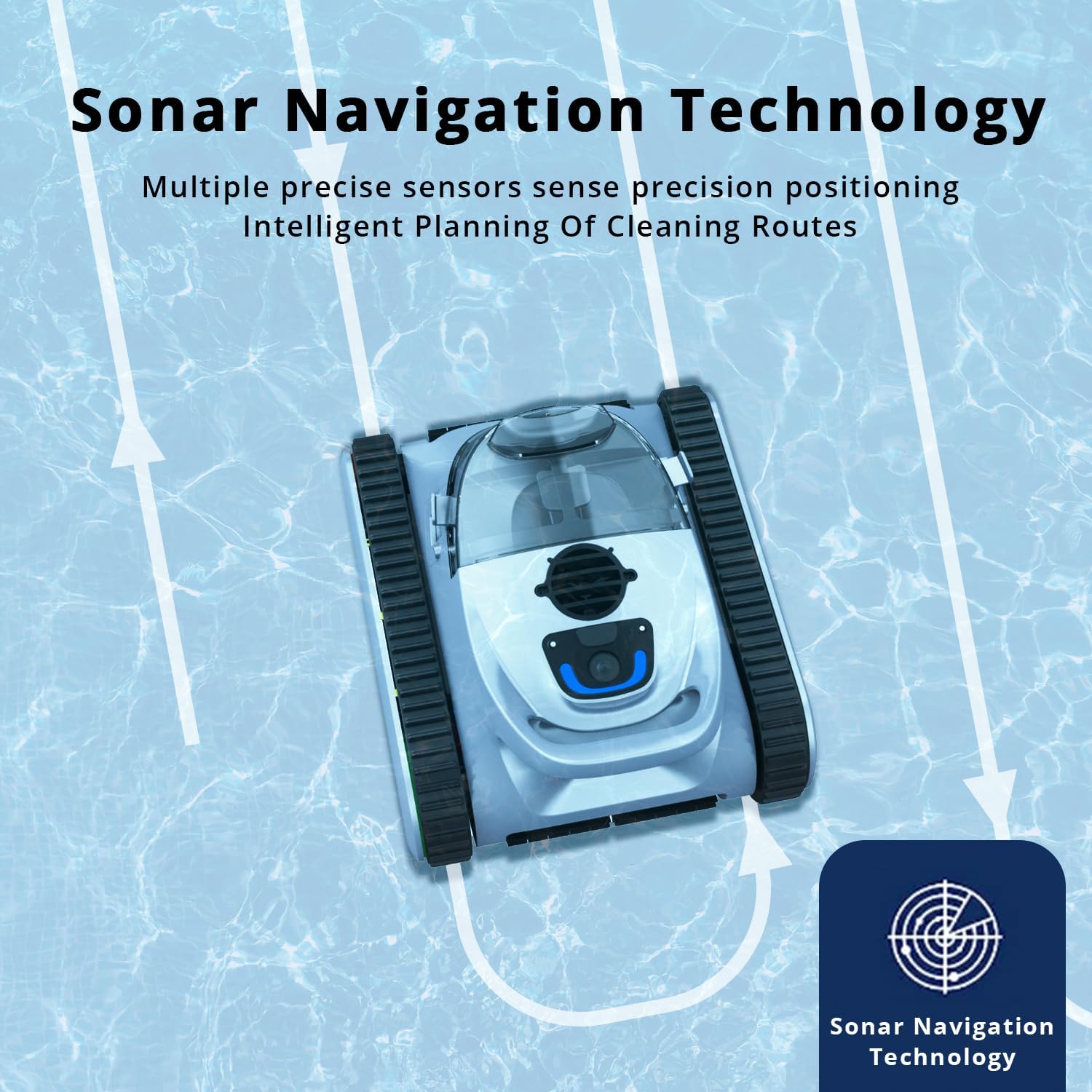 Seauto Crab Pool Vacuum, Cordless Robotic Pool Cleaner for Inground Pools, Wall Climbing, Sonar Navigation
