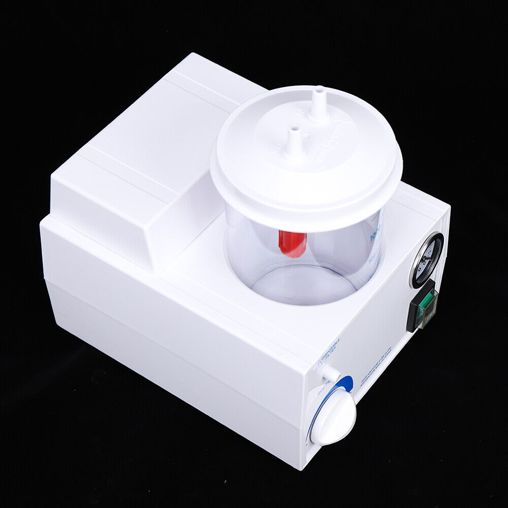 ZhdnBhnos 1000ml Dental Portable Vacuum Phlegm Suction Unit Emergency Quiet Medical Aspirator Machine Oil-Free Piston Pump White 110V 90VA