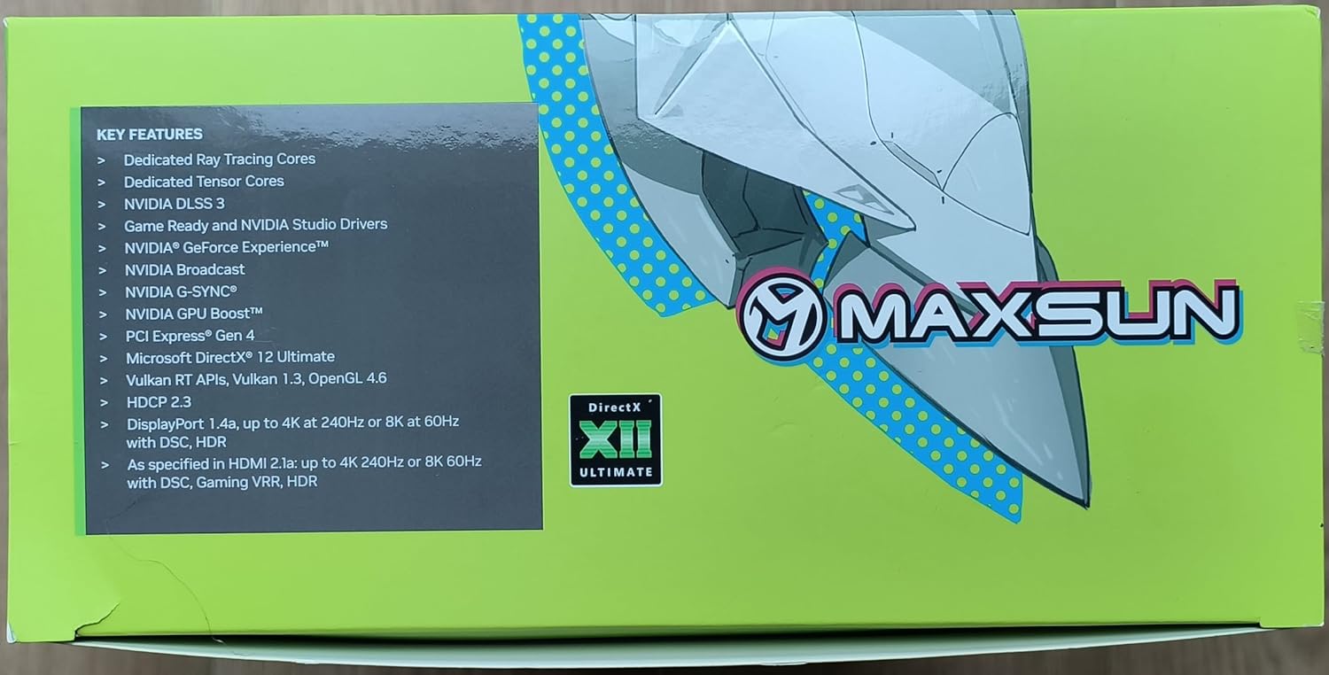 maxsun Geforce RTX 4070 Ti iCraft Limited Edition OC 12GB GDDR6X Video Graphics Card GPU for Computer Gaming PC HDMI2.1 DLSS 3.5 PCIE 4.0 X16 RGB 𝗔𝗻𝗶𝗺𝗲 𝗪𝗵𝗶𝘁𝗲 𝗚𝗣𝗨
