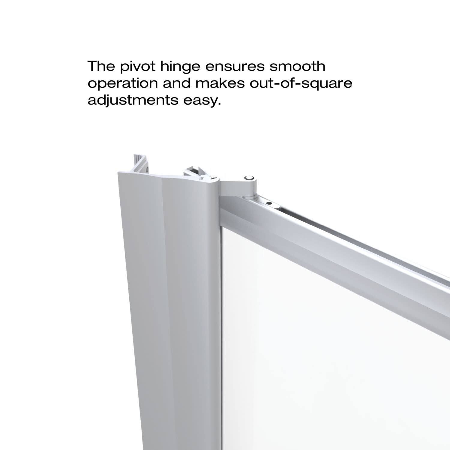Basco A001-8CL Deluxe 63-1/2x22 High x 32-7/8x22 Wide Pivot Framed Shower Door with Silver