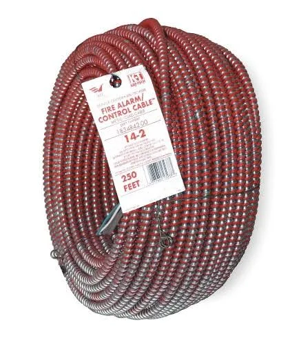 AFC Fire Alarm Cables 1834R42-00 14 AWG 2 Conductor Armored Cable 15A 250 ft. RD