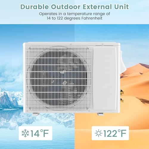 RELAX4LIFE Mini Split Ac/Heating System - Mini Split Air Conditioner w/Heat Pump, Remote Control, Timer, Self-Cleaning, Installation Kit, Inverter Split AC Unit