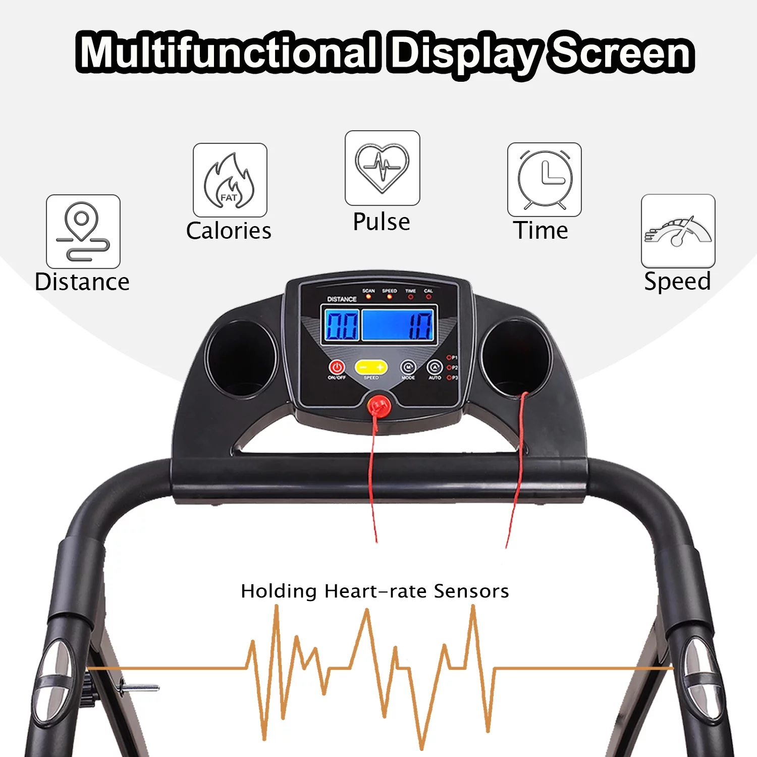 FYC Foldable Treadmills for Home, Electric Running Exercise Machine Compact Treadmill for Home Gym Fitness Workout Jogging Walking for Home Office Apartment, White