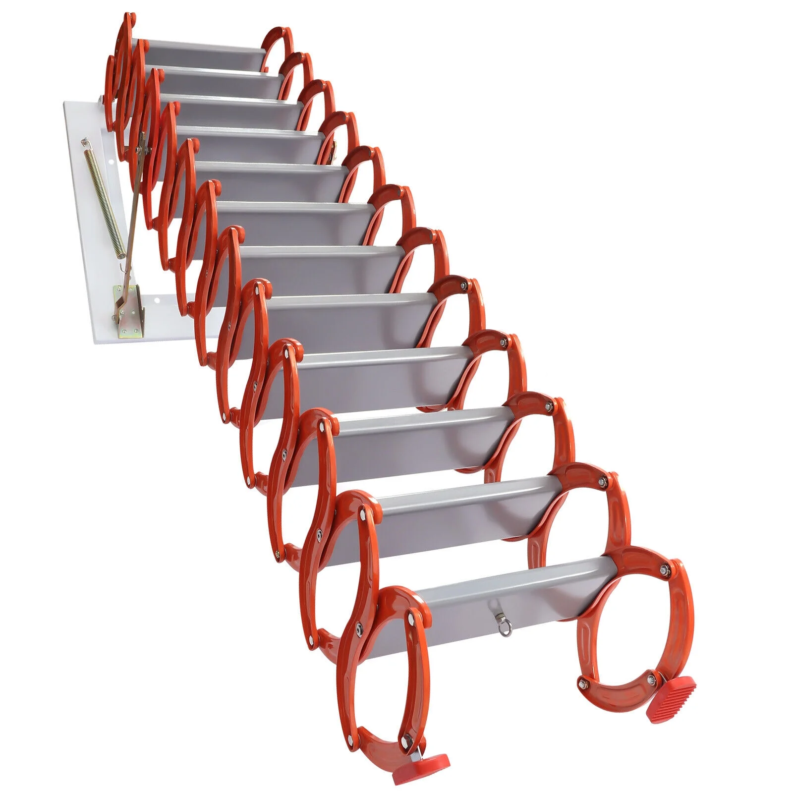 TFCFL Attic Ladder Loft Stairs Steps Ladder Folding Pull Down Stairs Height 12.5 ft
