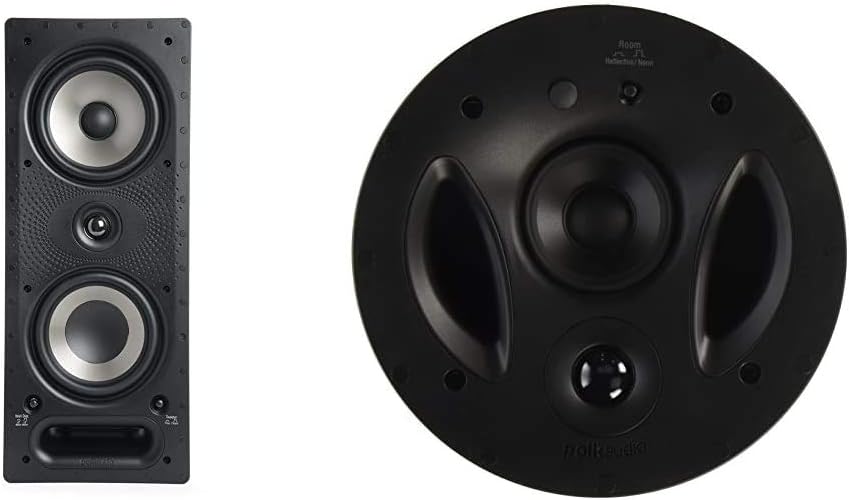 Polk Audio 265-RT 3-way In-Wall Speaker - The Vanishing Series | Easily Fits in Ceiling/Wall | High-Performance Audio - Use in Front, Rear or as Surrounds | With Power Port & Paintable Grille - Black
