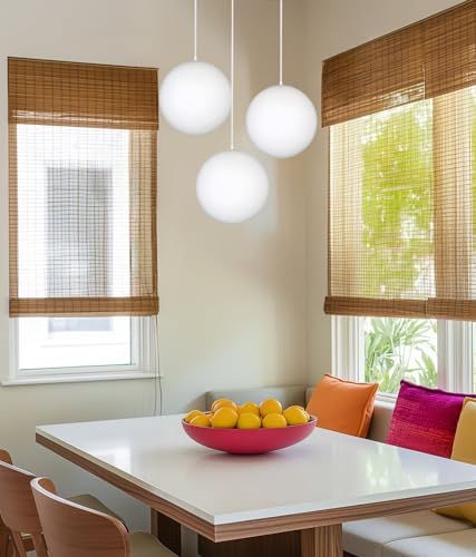 Kira Home Ceres 14" Mid-Century Modern Hanging Orb Pendant Light with Smooth Matte White Frosted Diffuser, Cool Brass Finish