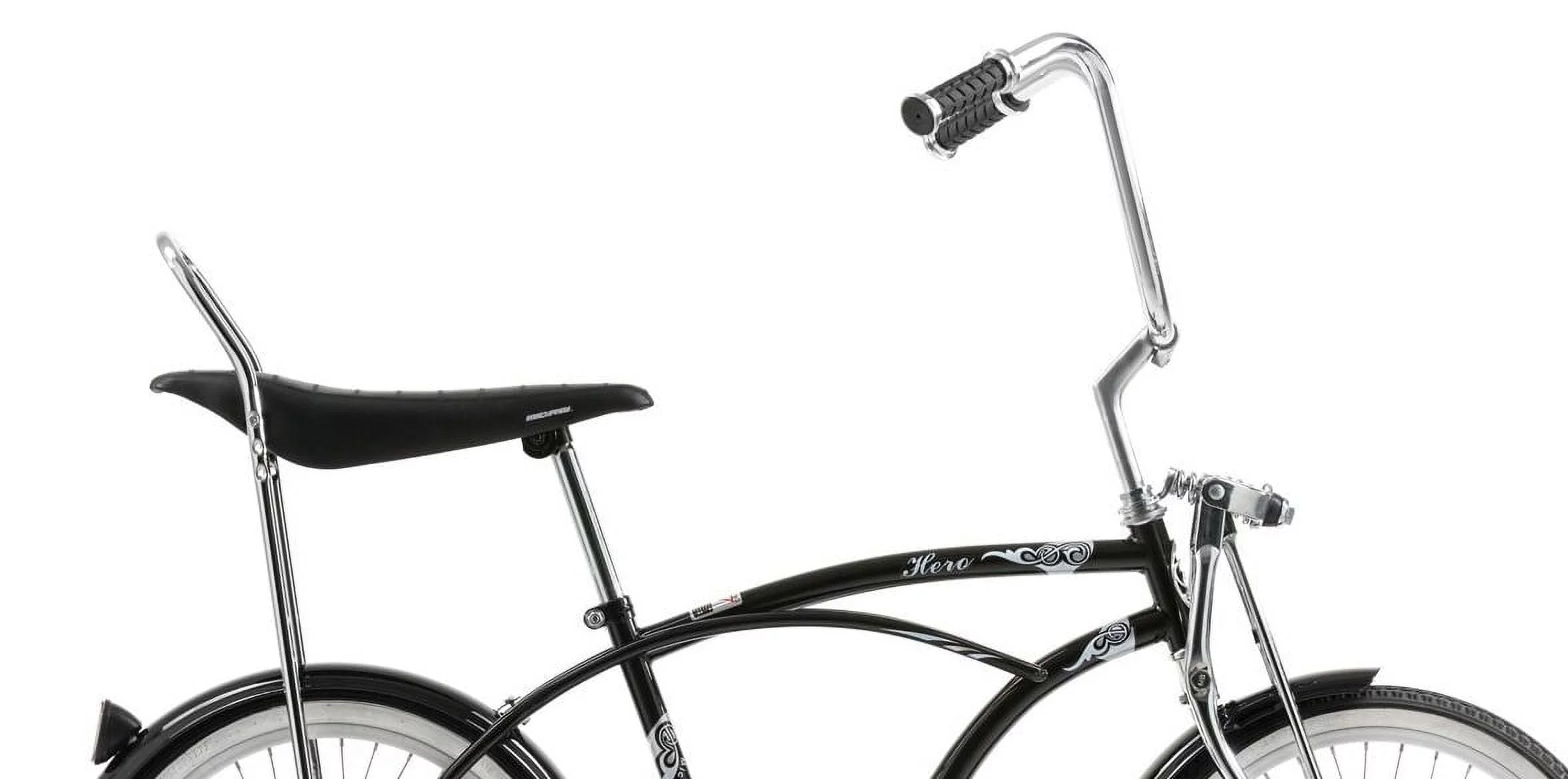 Wonder Wheels 20 In. Beach Cruiser Lowrider Coaster Brake Single Speed Bicycle, Bike With Banana Seat Stainless Steel Spokes One Piece Crank Alloy Rims 36 H - Black