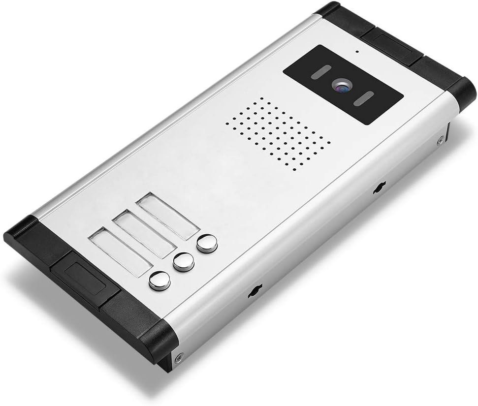 AMOCAM 3 Units Apartment Video Intercom System, Wired Video Door Phone Kit, 1 PCS Night Vision Camera, 3 PCS LCD 7 Inches Monitor, Support Monitoring, Unlock, Dual Way Intercom, for 3-Household