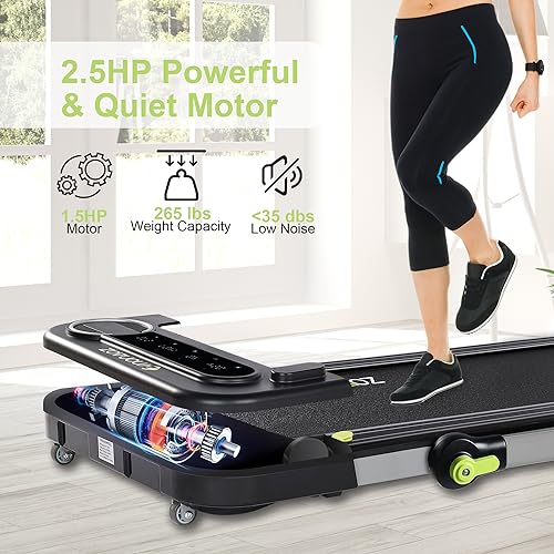 Walking Pad, Walking Pad Treadmill 265 lb Capacity, 3 in 1 Portable Under Desk Treadmill for Home and Office with Remote Control, LED Display