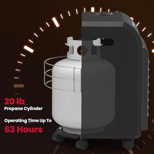 Gasland MHA18BN Propane Radiant heater, 18,000 BTU Warm Area up to 450 sq. ft, Portable LP Gas Heater for Garages, Workshops and Construction Sites, Ultra Quiet Propane Heater with LP Regulator Hose