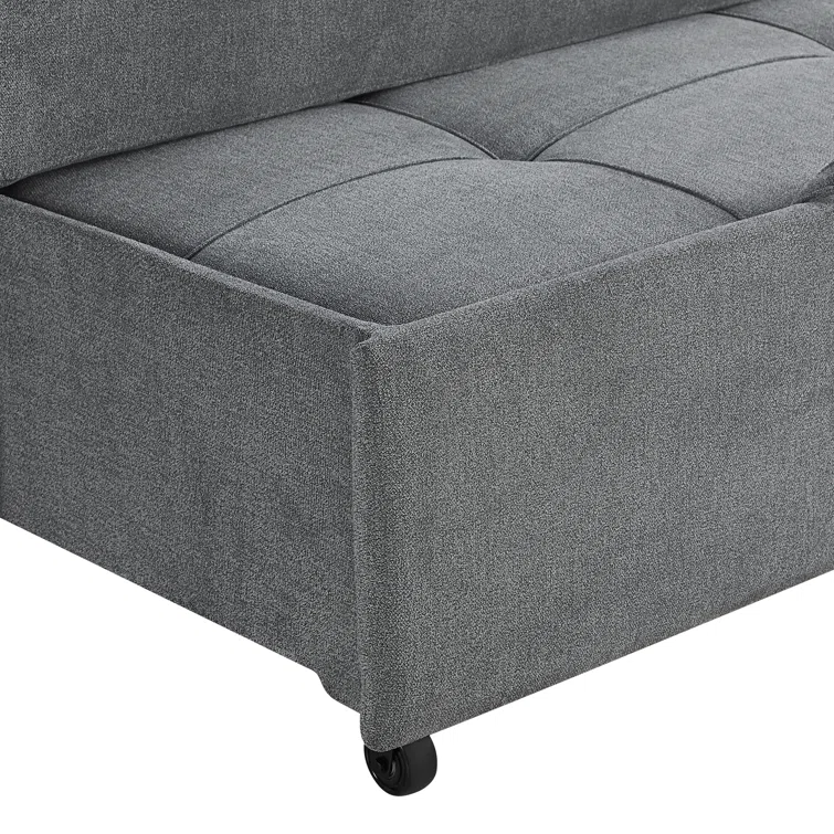 Serta Sabrina 73 Queen Rolled Arm Tufted Back Convertible Sleeper Sofa with Cushions