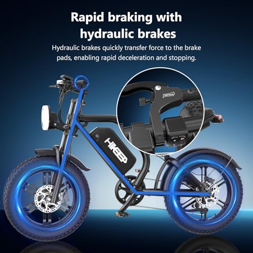 Electric Bike for Adults, 750W/1500W Peak Motor Ebike, 48V 15Ah Removable Battery, 60 Miles (PAS), 20"x4.0" Fat Tire, Full Suspension, 7-Speed Gears Shifter- Commuter & Off-Road E-Bike