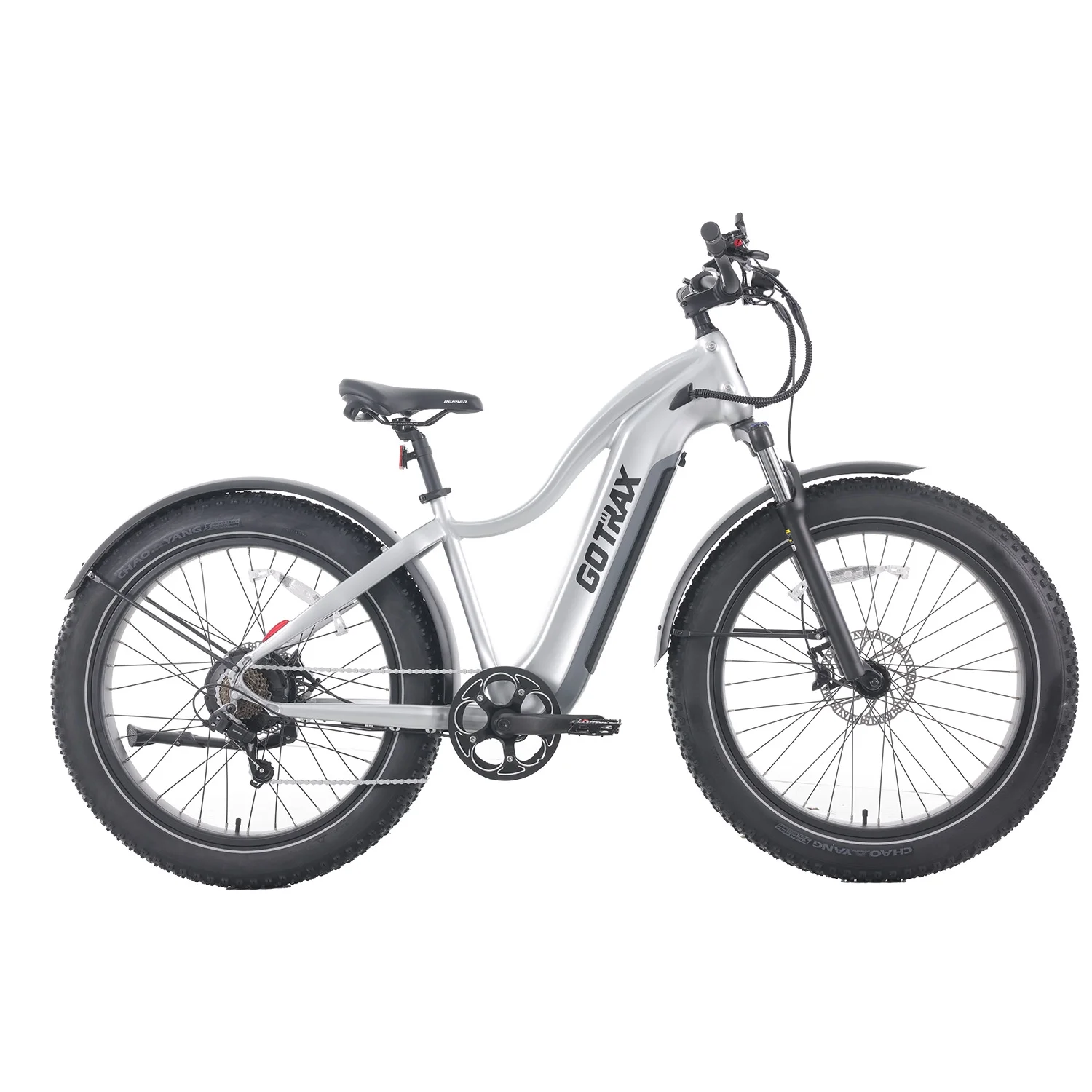 GOTRAX Tundra Electric Bike for Adults, 750W 48V 26" x 4" Fat Tire Adult Dirt Electric Bicycle, 20MPH All Terrain Electric Mountain Bike, Step over, Silver