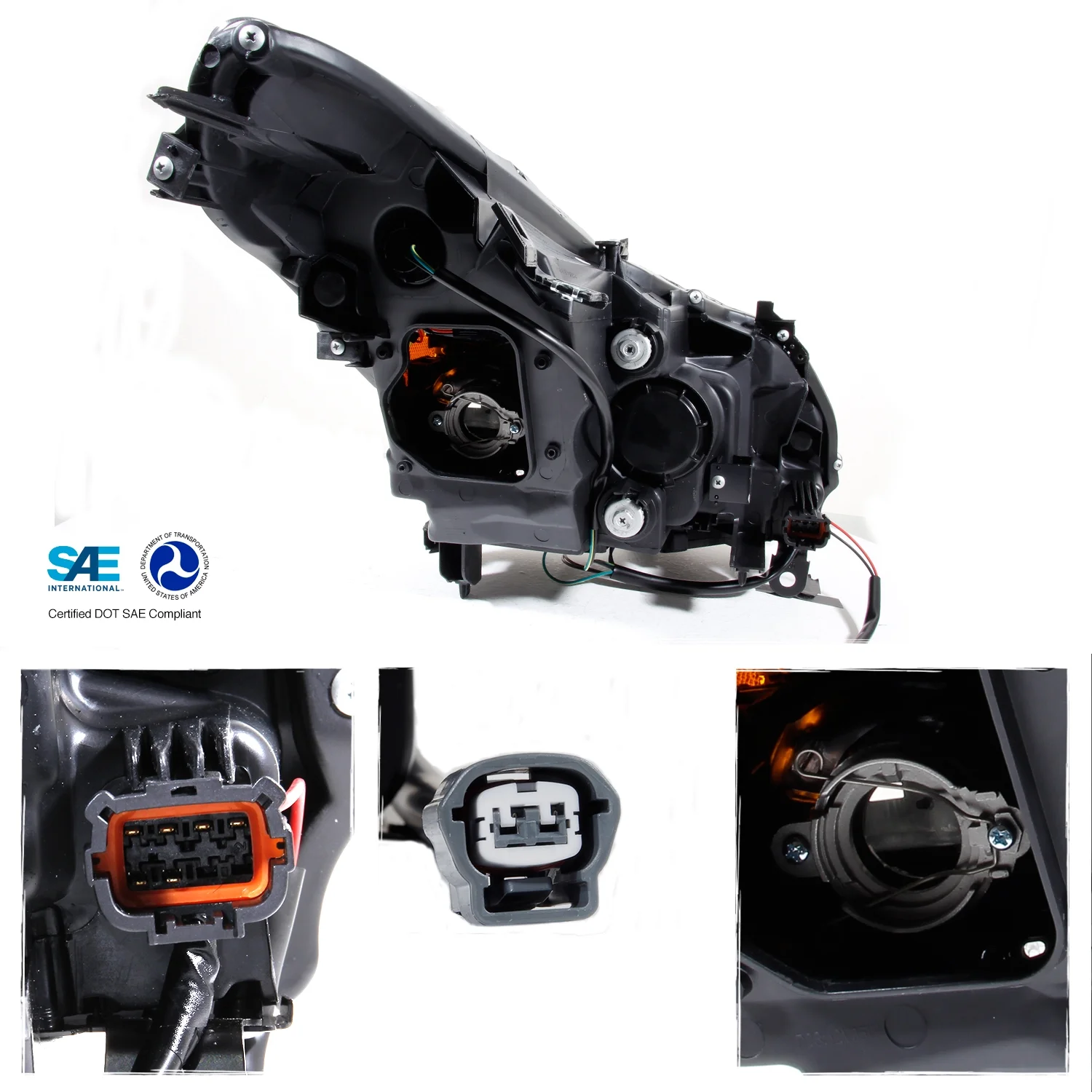 AKKON - For 2010-2013 G37/G25 2015 Q40 Sedan Black Smoked LED Sequential LED Signal Tube Projector Headlights
