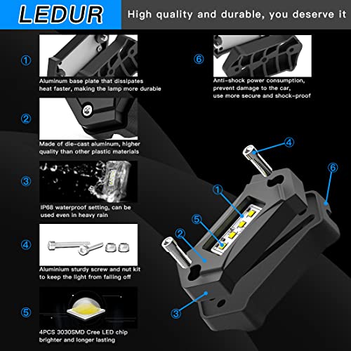 LEDUR R3 Rock Lights White 16PODS White Rock Lights with 540LM 64LED Lights for Je-ep Offroad Trucks UTV Boat RZR Shockproof Waterproof Lights High Power Underbody Neon Trail Rig DC9-32V