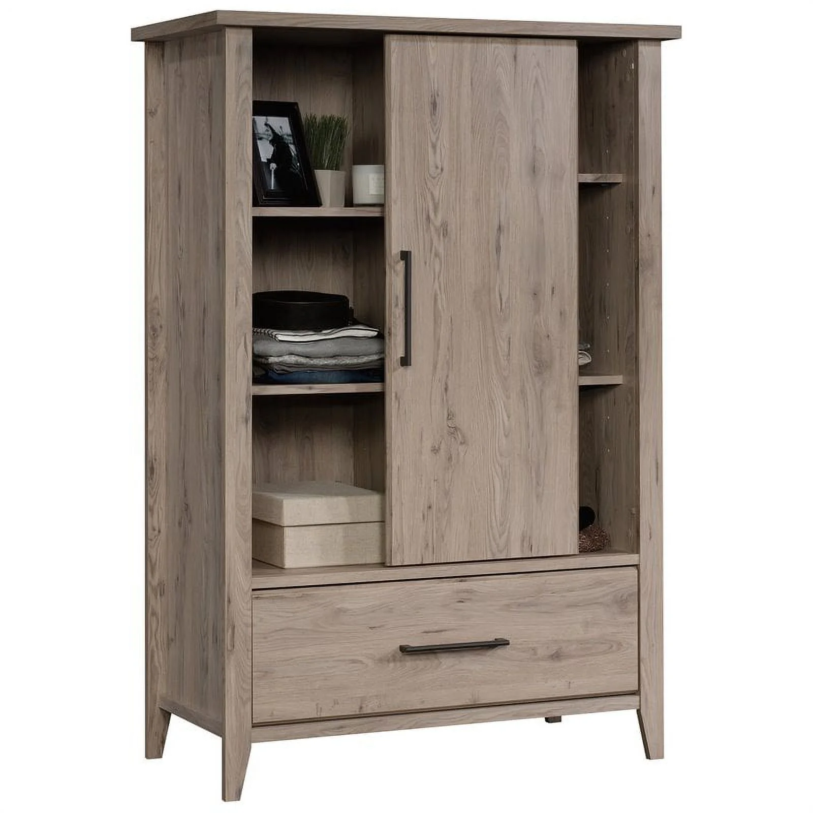 Allora Contemporary Wood Bedroom Armoire in Laurel Oak