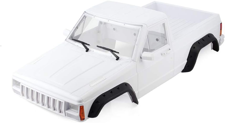 INJORA Unpainted 313mm Wheelbase Cherokee Pickup Truck Car Shell Kit for 1/10 RC Crawler Axial SCX10 & SCX10 II 90046 90047 (White)
