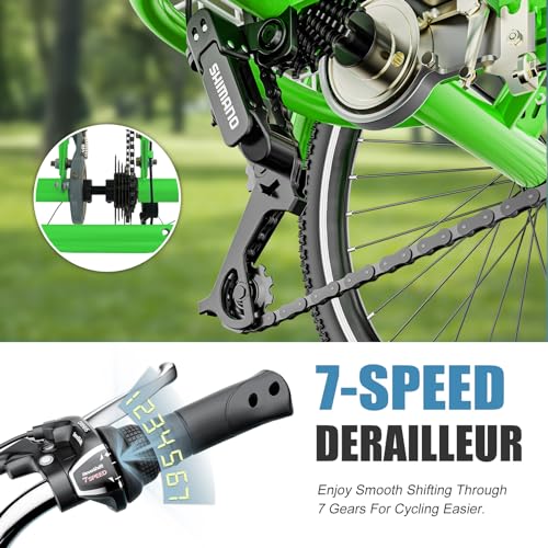 DoCred Adult Tricycles, 3 Wheel Bikes for Adults 20/24/26 inch 7 Speed Adult Trikes Bicycles Cruise Trike with Shopping Basket for Seniors, Women, Men