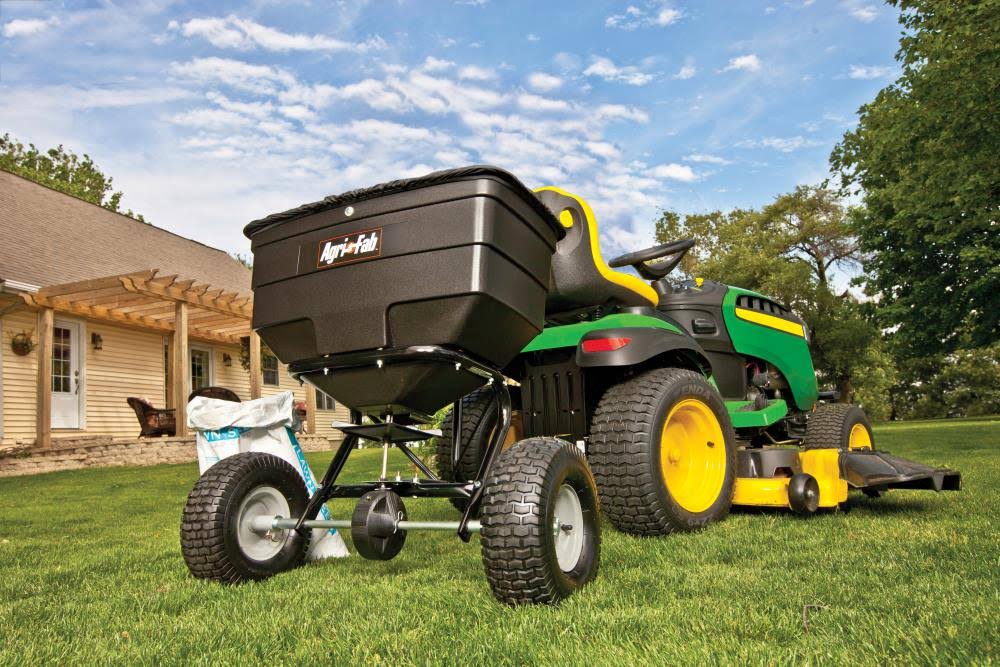 Agri-fab, Inc .175 lb. Broadcast Tow Behind Spreader Model #45-03297, Black