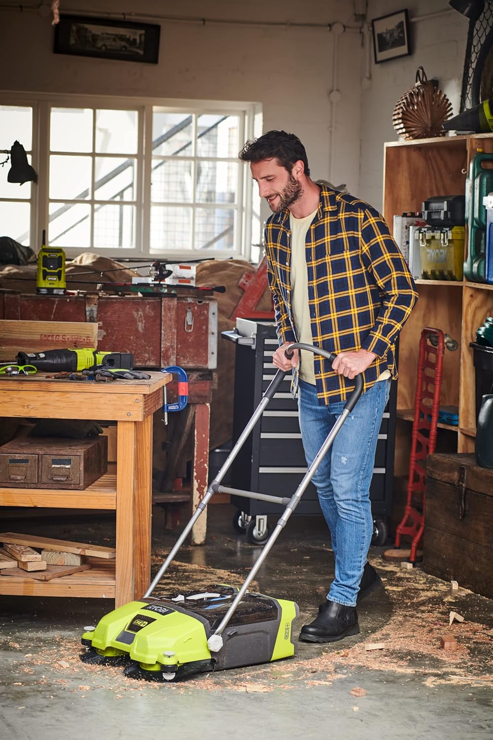Ryobi R18SW3-0 18V ONE+ Cordless Debris Sweeper (Body Only), 18 V, Green