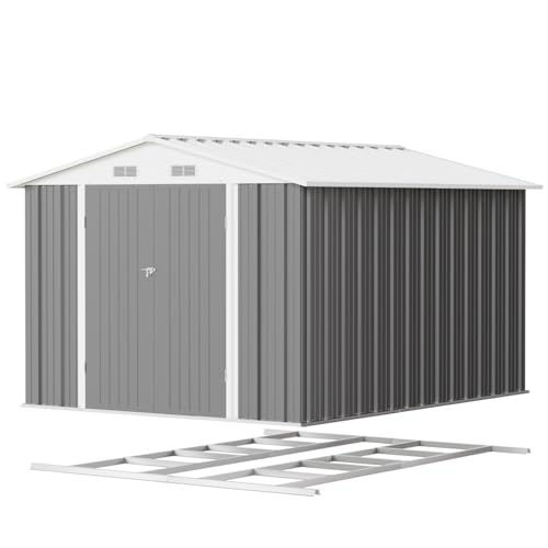 Patiowell 3 x 3 FT Outdoor Storage Shed,Small Garden Tool Storage Shed with Sloping Roof and Single Lockable Door, Outdoor Shed for Backyard Garden Patio Lawn, Grey