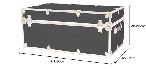 Rhino Trunk & Case Large Armor College Trunk - Secure Dorm Storage Chest - Ideal Footlocker for Students - Strong Trunks with 1000+ Pounds Sitting Capacity 32"x18"x14" (Wine)