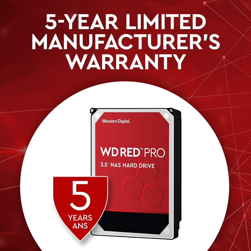 Western Digital 10TB WD Red Pro NAS Internal Hard Drive - 7200 RPM Class, SATA 6 Gb/s, CMR, 256 MB Cache, 3.5 - WD101KFBX (Old Version)