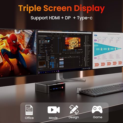 Beelink Mini PC AMD Ryzen 7 5800H Up to 4.4GHz 8C/16T, SER5 16GB RAM 1TB SSD Graphics 8core 2000 MHz, M.2 SSD NVME 2280 Mini Computer WiFi 6/BT5.2/HDMI/DP/USB3.2,Gaming/Office