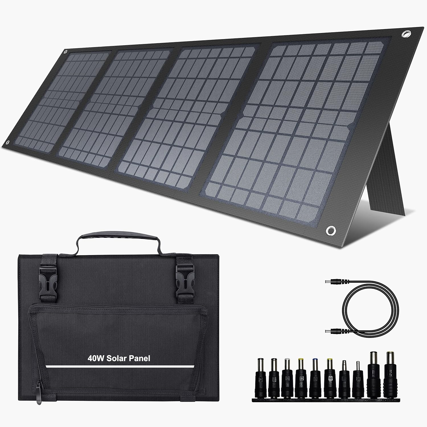 Portable Solar Generator, 300W Portable Power Station with Foldable 40W Solar Panel, 110V Pure Sine Wave, 296Wh 80000mAh Lithium Battery Pack with DC AC Outlet for Home Use RV Outdoor Camping