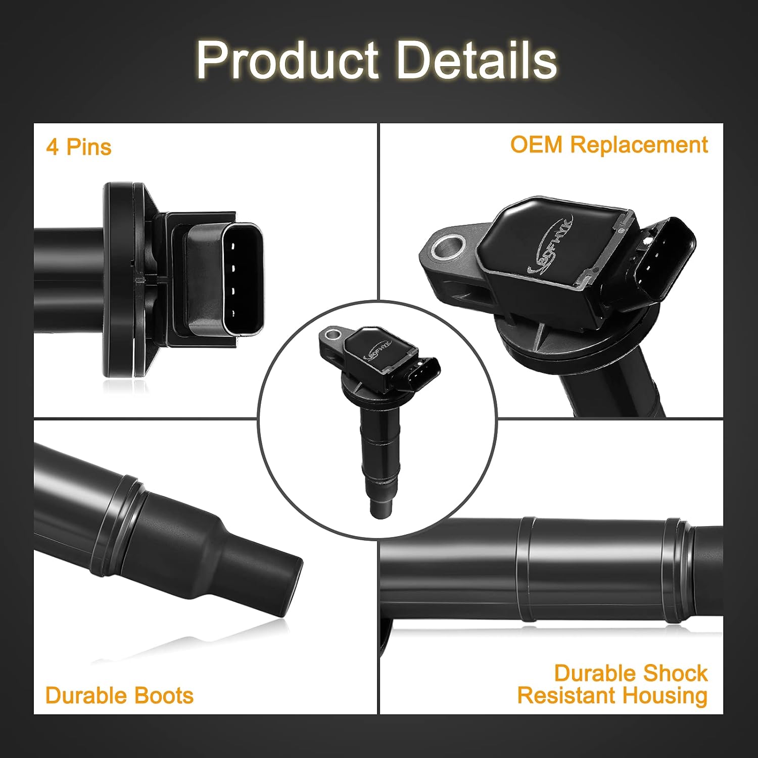 BDFHYK High Performance Ignition Coil Compatible with Toyota Camry Corolla Highlander Matrix RAV4 Solara Lexus Pontiac Scion L4 2.0L 2.4L UF333 D511C C1330 Pack of 2