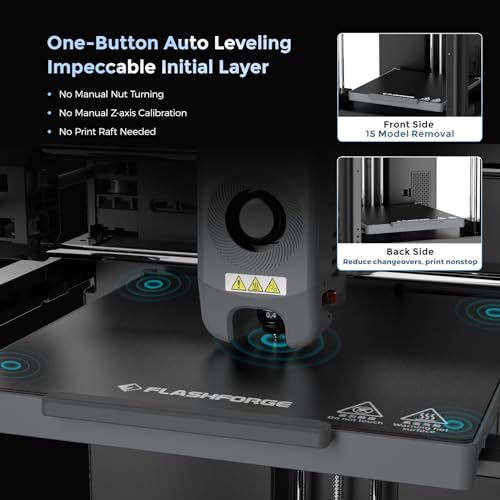 FLASHFORGE Adventurer 5M 3D Printer with Fully Auto Leveling, Max 600mm/s High Speed Printing, 280°C Direct Extruder with 3S Detachable Nozzle, Core XY All Metal Structure, Print Size 220x220x220mm