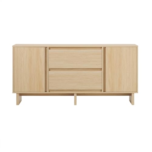 63", Sideboard with Beveled Drawers, Oak Servers, Sideboards & Buffets