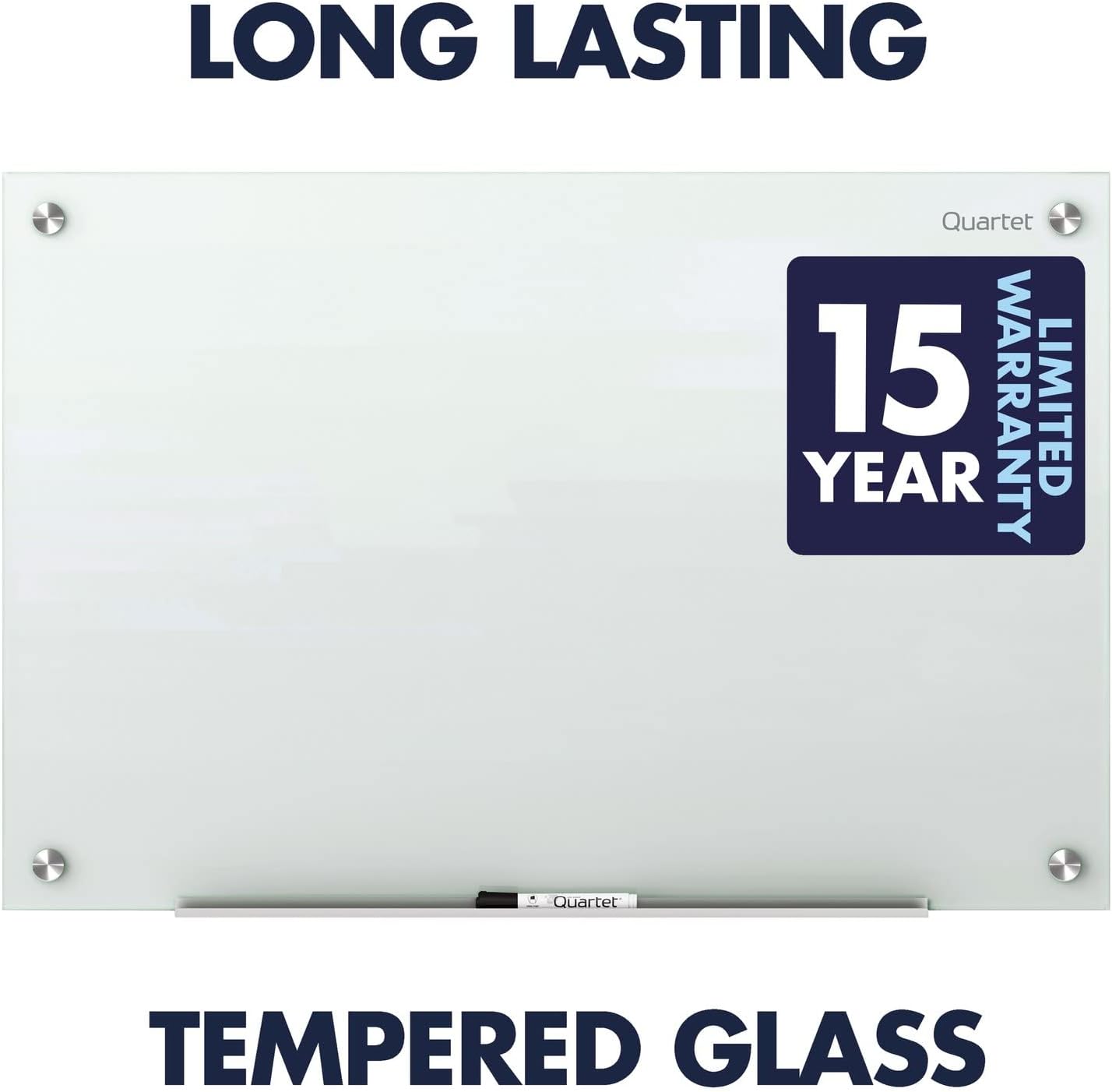 Quartet Magnetic Glass Dry Erase White Board, 6' x 4' Whiteboard, Infinity Frameless Mounting, White Surface (G7248W)