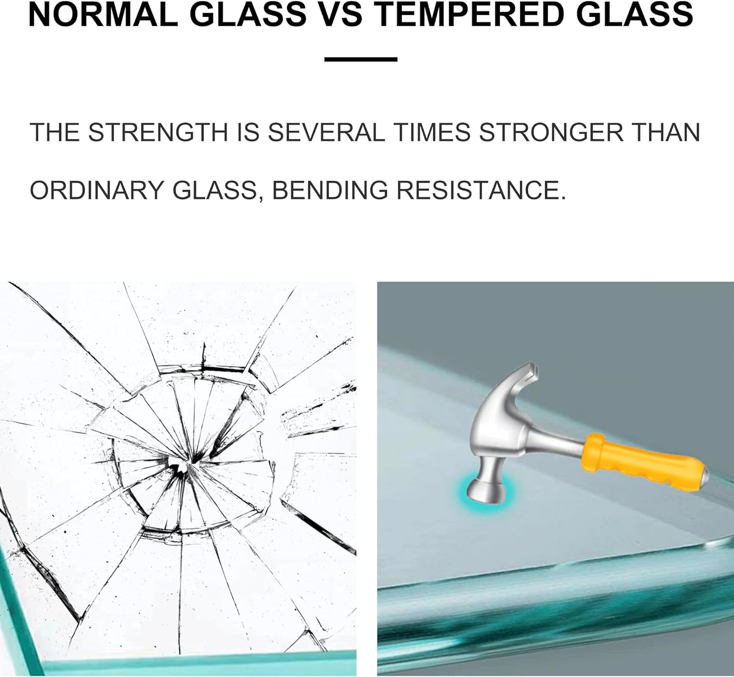 Round Glass Table Top,3/8" Inch Thick Tempered Pencil Edge Polish Glass Table Top 60" Inch Suitable for Dining Table, Coffee Table, Office Table, Side Table