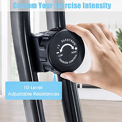 Merax Workout Bike For Home - 2 In 1 Recumbent Exercise Bike and Upright Indoor Cycling Bike Positions, 16 Level Magnetic Resistance Exercise Bike, Foldable Stationary Bike Machine, Fitness Bike