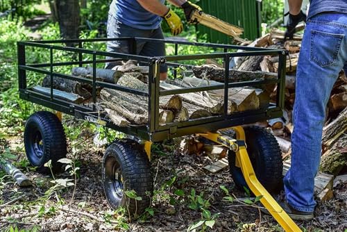 Gorilla Carts 1000 Pound Capacity Heavy Duty Steel Mesh Versatile Utility Wagon Cart with Easy Grip Handle for Outdoor Hauling and Gardening, Gray