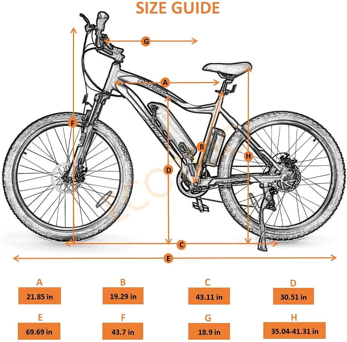 ECOTRIC Mountain Electric Bike Adults 26" E Bike 500W Powerful Motor 36V 12.5Ah Removable Lithium Battery City Commuter ebikes Suspension Fork 7 Speed